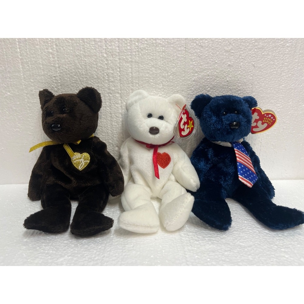 LOT 3 TY Beanie Baby‎  Teddy Bears Retired Plush Toy